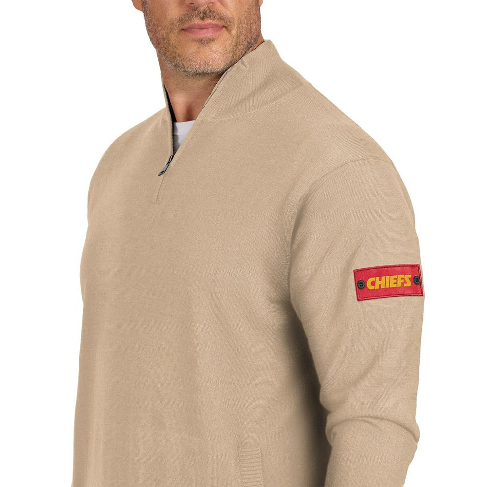 Kansas City Chiefs J. Palmer Franchise Quarter-Zip Sweater - Tan - NFL
