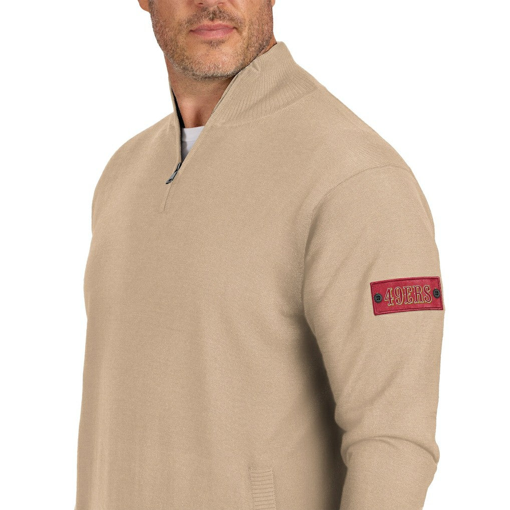 San Francisco 49ers J. Palmer Franchise Quarter-Zip Sweater - Tan - NFL