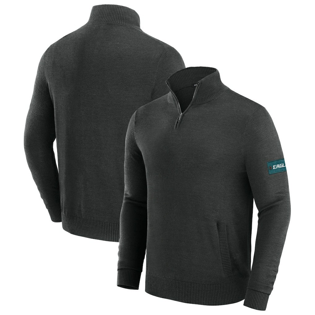Philadelphia Eagles J. Palmer Franchise Quarter-Zip Sweater - Black - NFL