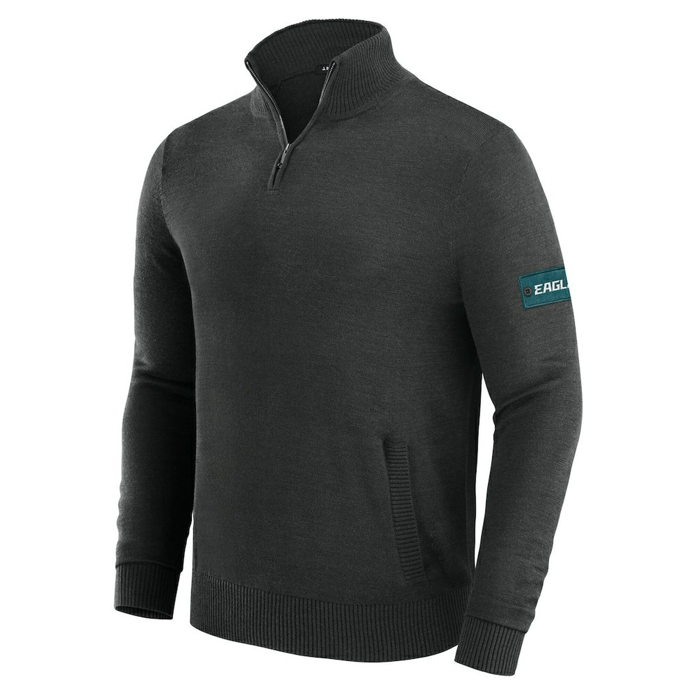 Philadelphia Eagles J. Palmer Franchise Quarter-Zip Sweater - Black - NFL