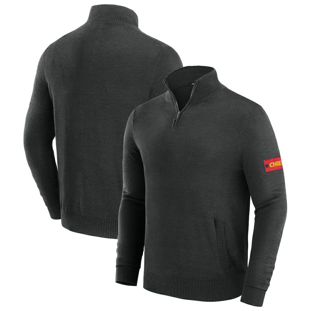 Kansas City Chiefs J. Palmer Franchise Quarter-Zip Sweater - Black - NFL