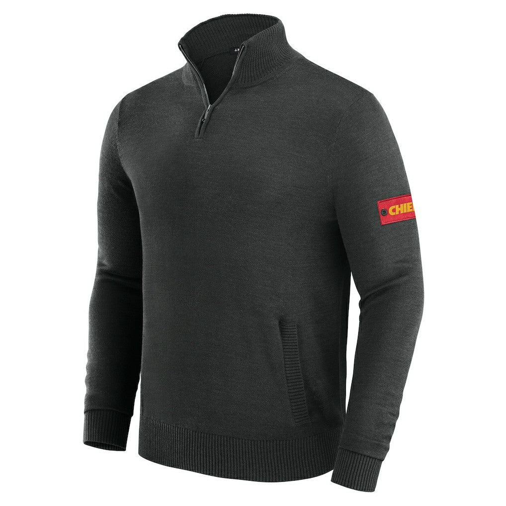 Kansas City Chiefs J. Palmer Franchise Quarter-Zip Sweater - Black - NFL