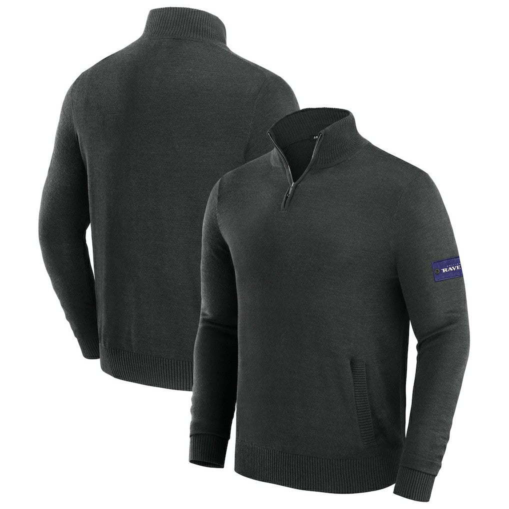 Baltimore Ravens J. Palmer Franchise Quarter-Zip Sweater - Black - NFL