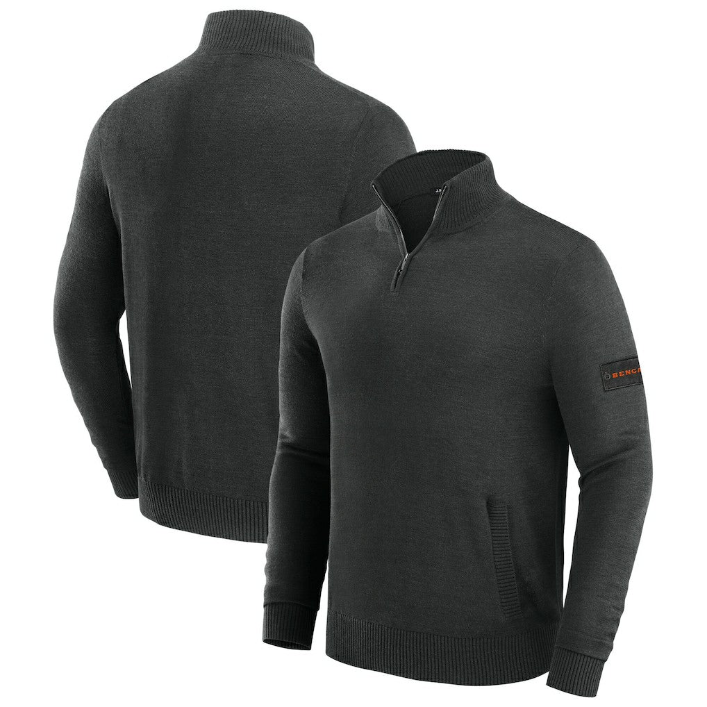 Cincinnati Bengals J. Palmer Franchise Quarter-Zip Sweater - Black - NFL