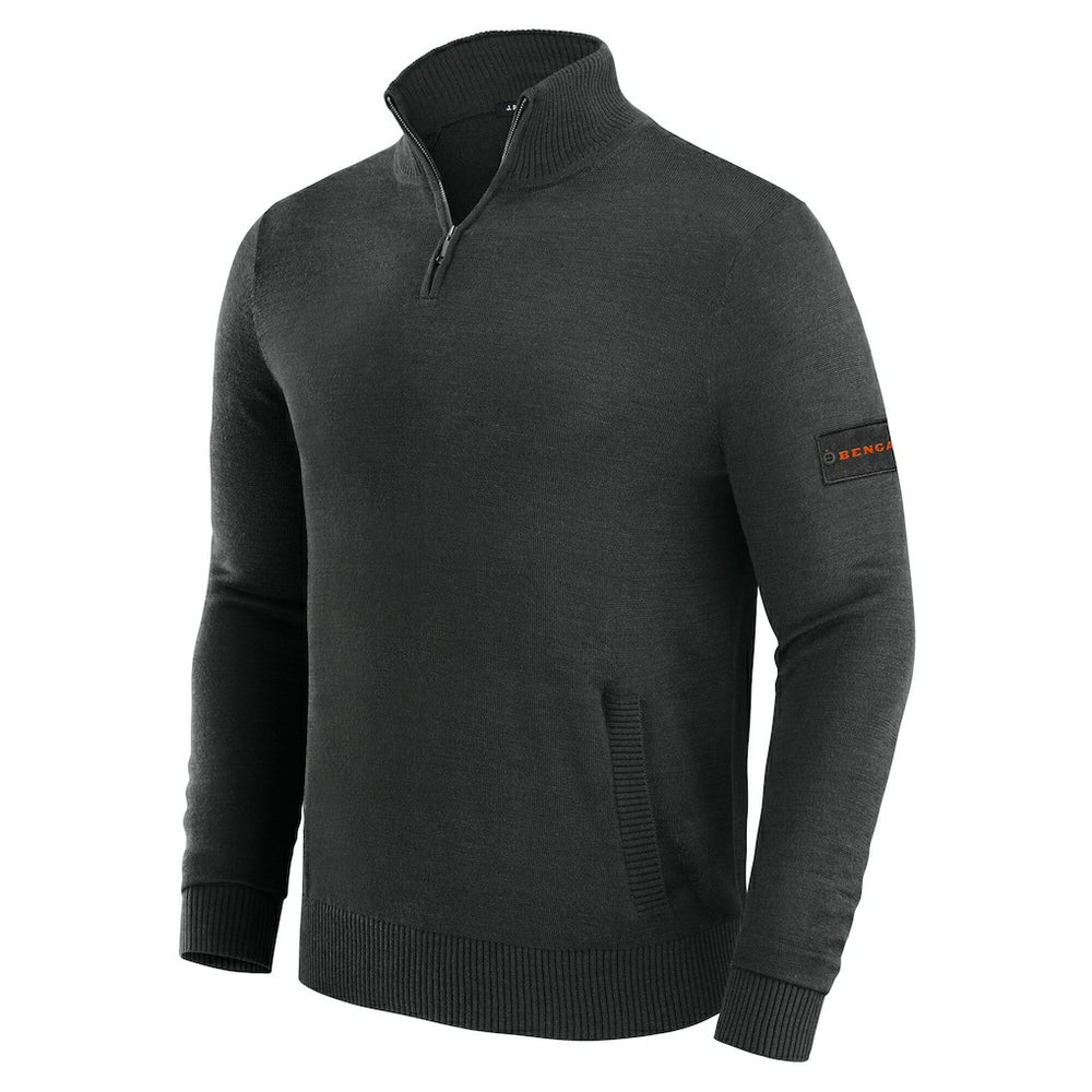 Cincinnati Bengals J. Palmer Franchise Quarter-Zip Sweater - Black - NFL