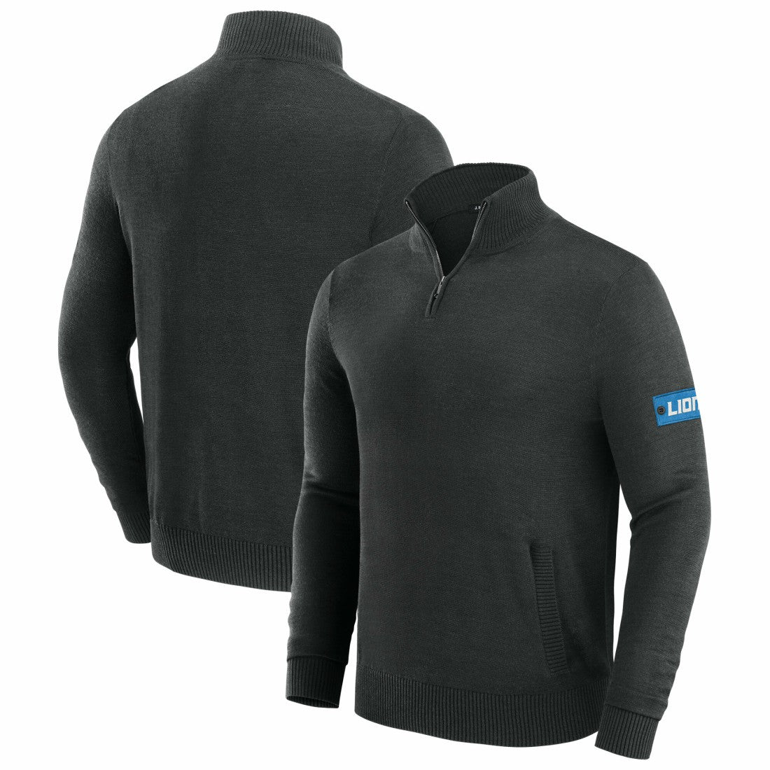 Detroit Lions J. Palmer Franchise Quarter-Zip Sweater - Black - NFL
