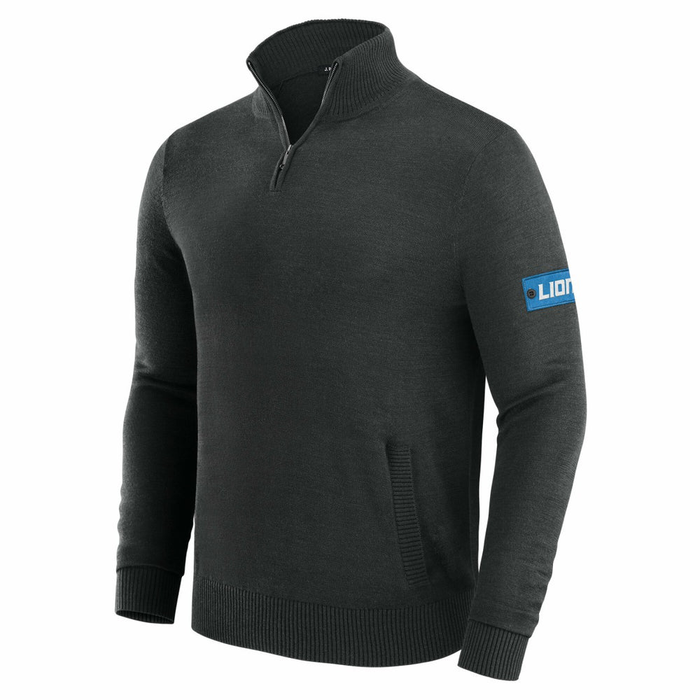 Detroit Lions J. Palmer Franchise Quarter-Zip Sweater - Black - NFL