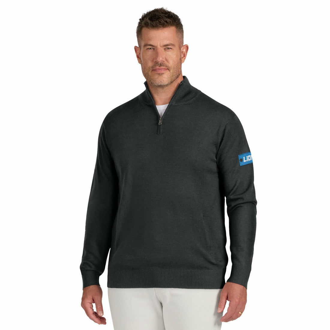 Detroit Lions J. Palmer Franchise Quarter-Zip Sweater - Black - NFL