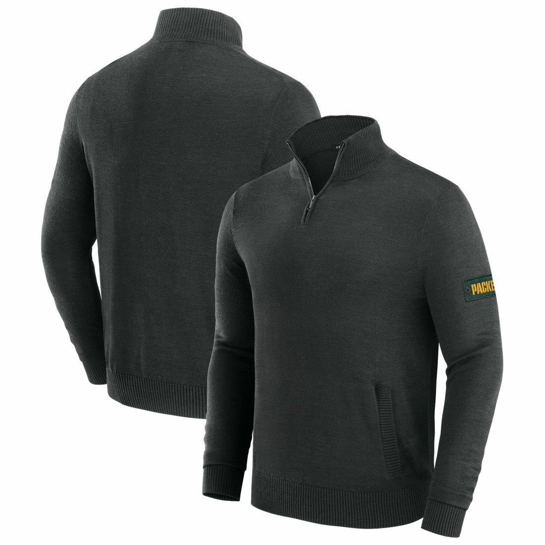 Green Bay Packers J. Palmer Franchise Quarter-Zip Sweater - Black - NFL