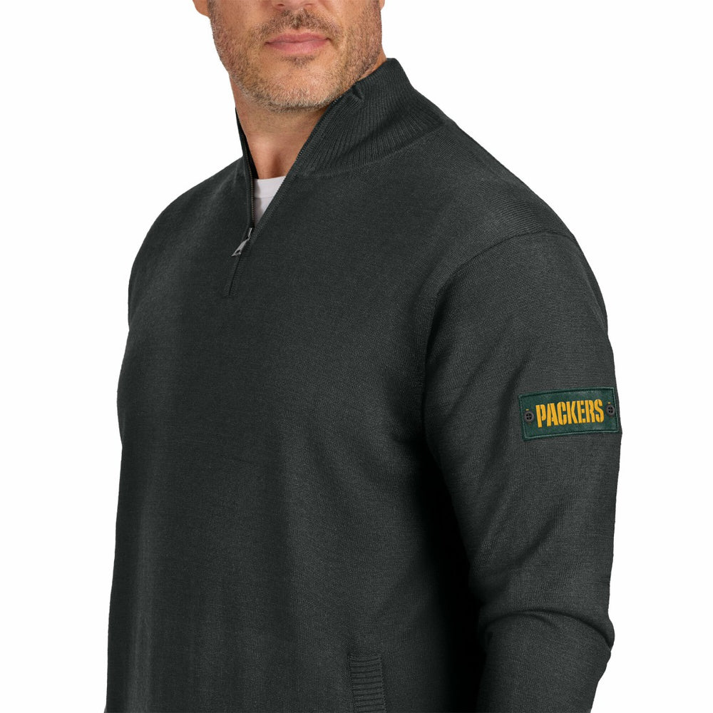 Green Bay Packers J. Palmer Franchise Quarter-Zip Sweater - Black - NFL