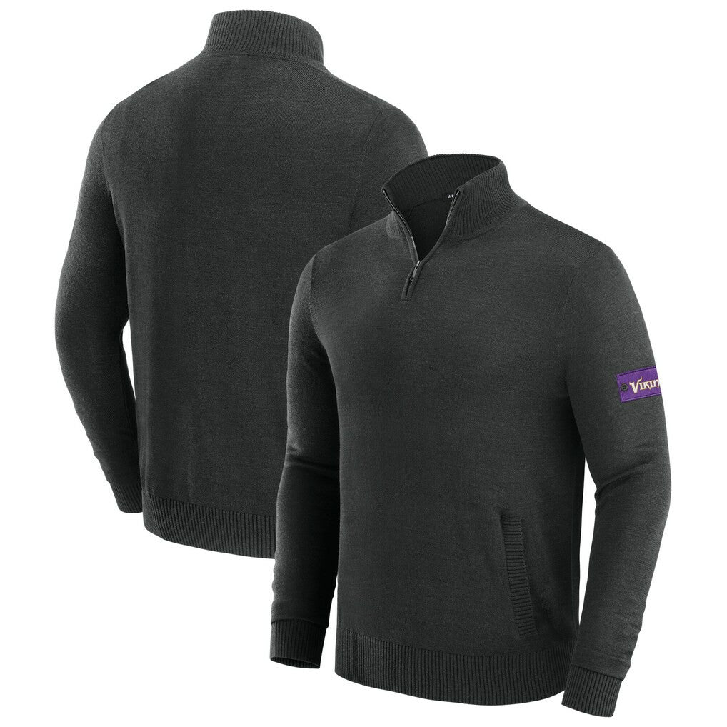 Minnesota Vikings J. Palmer Franchise Quarter-Zip Sweater - Black - NFL