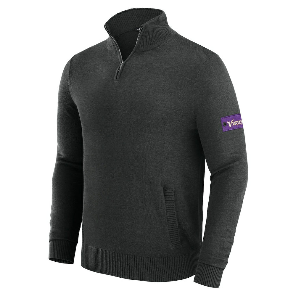 Minnesota Vikings J. Palmer Franchise Quarter-Zip Sweater - Black - NFL
