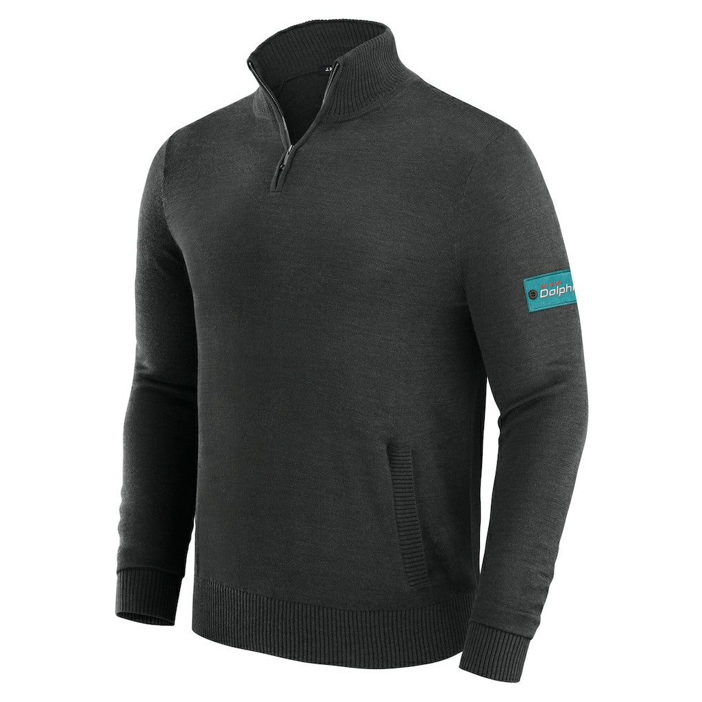 Miami Dolphins J. Palmer Franchise Quarter-Zip Sweater - Black - NFL