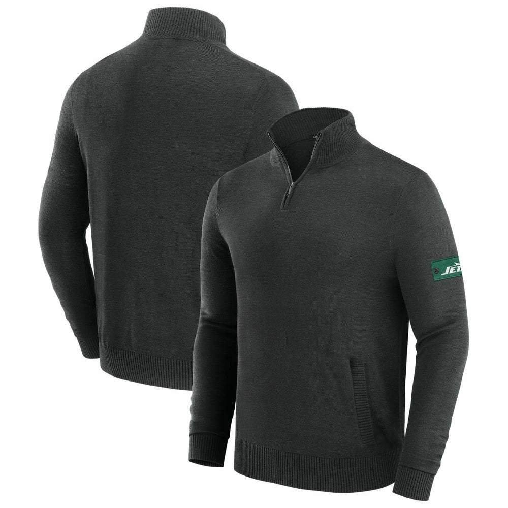 New York Jets J. Palmer Franchise Quarter-Zip Sweater - Black - NFL