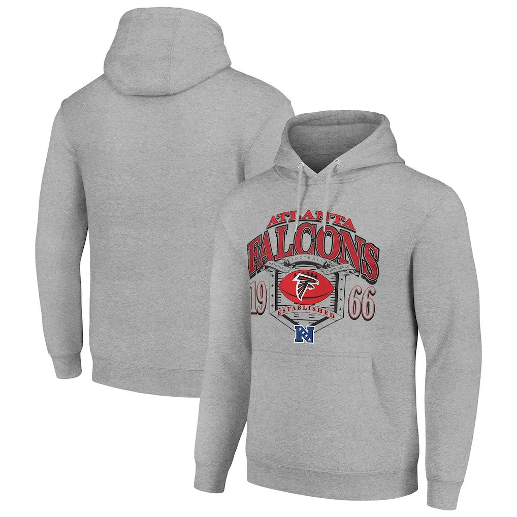 Atlanta Falcons Starter 80s Retro Pullover Hoodie - Heather Gray - NFL