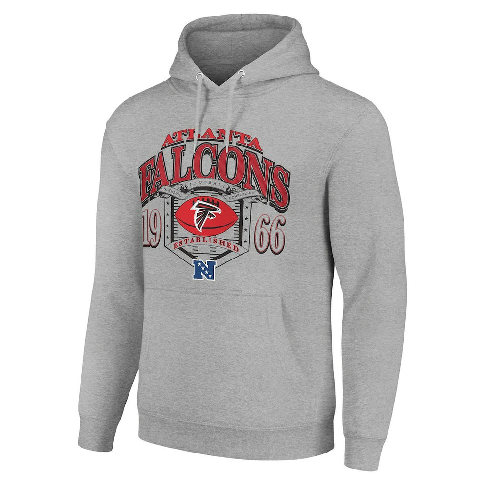 Atlanta Falcons Starter 80s Retro Pullover Hoodie - Heather Gray - NFL