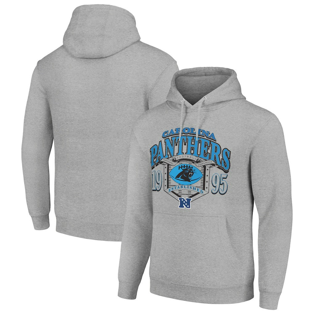 Carolina Panthers Starter 80s Retro Pullover Hoodie - Heather Gray - NFL