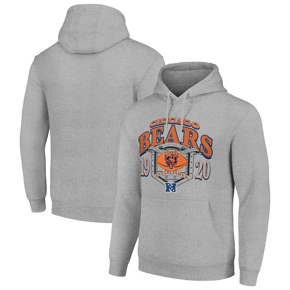 Chicago Bears Starter 80s Retro Pullover Hoodie - Heather Gray - NFL