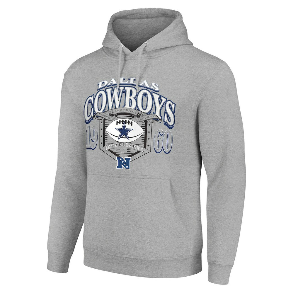 Dallas Cowboys Starter 80s Retro Pullover Hoodie - Heather Gray - NFL