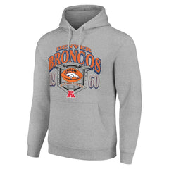 Denver Broncos Starter 80s Retro Pullover Hoodie - Heather Gray - NFL