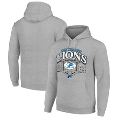 Detroit Lions Starter 80s Retro Pullover Hoodie - Heather Gray - NFL
