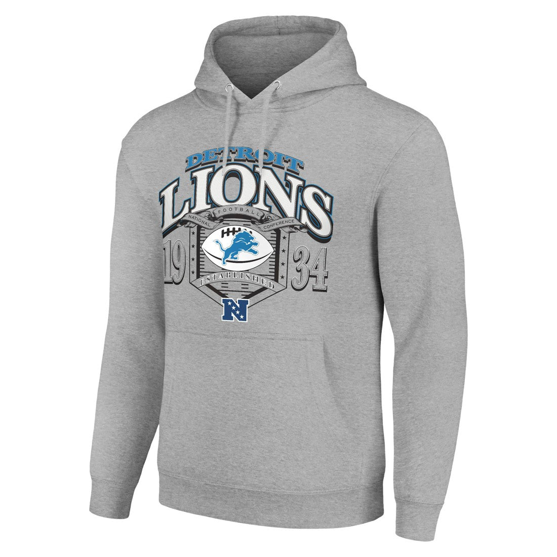 Detroit Lions Starter 80s Retro Pullover Hoodie - Heather Gray - NFL
