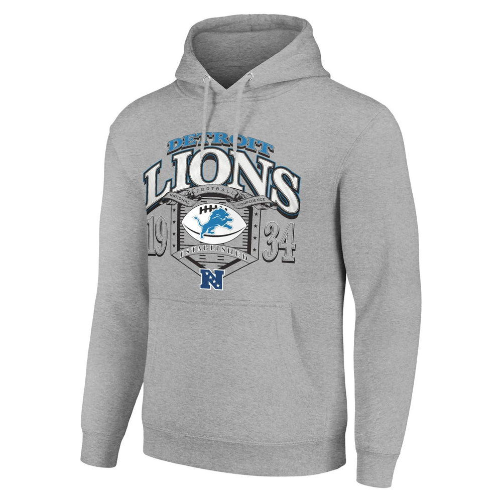 Detroit Lions Starter 80s Retro Pullover Hoodie - Heather Gray - NFL