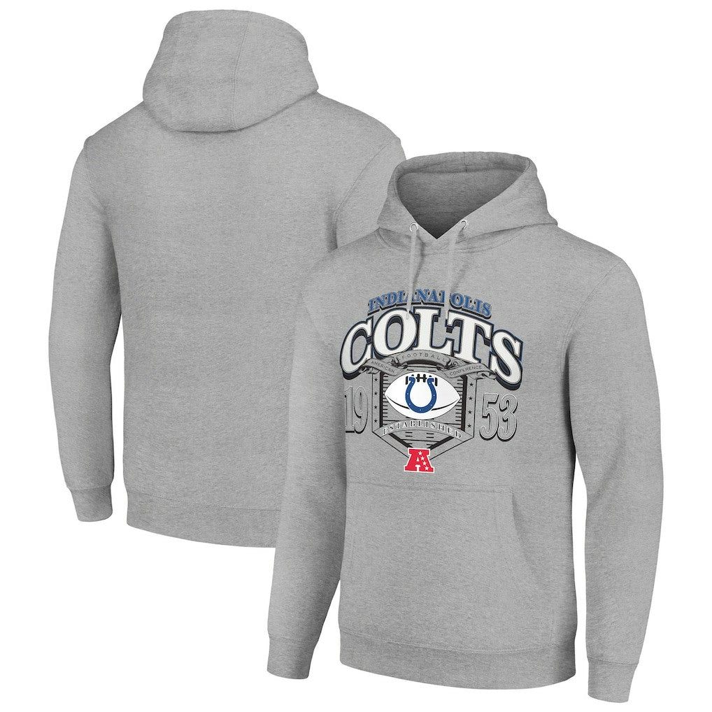 Indianapolis Colts Starter 80s Retro Pullover Hoodie - Heather Gray - NFL