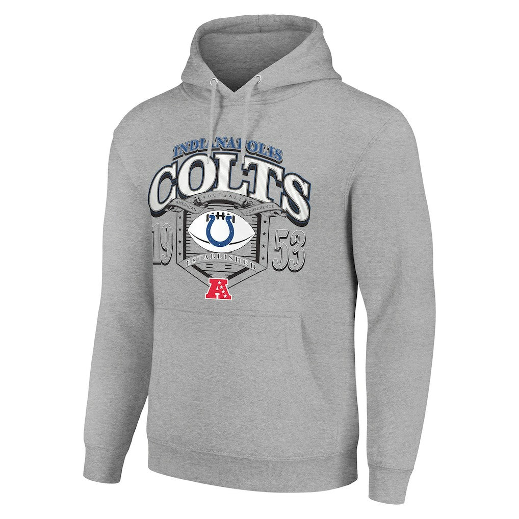 Indianapolis Colts Starter 80s Retro Pullover Hoodie - Heather Gray - NFL