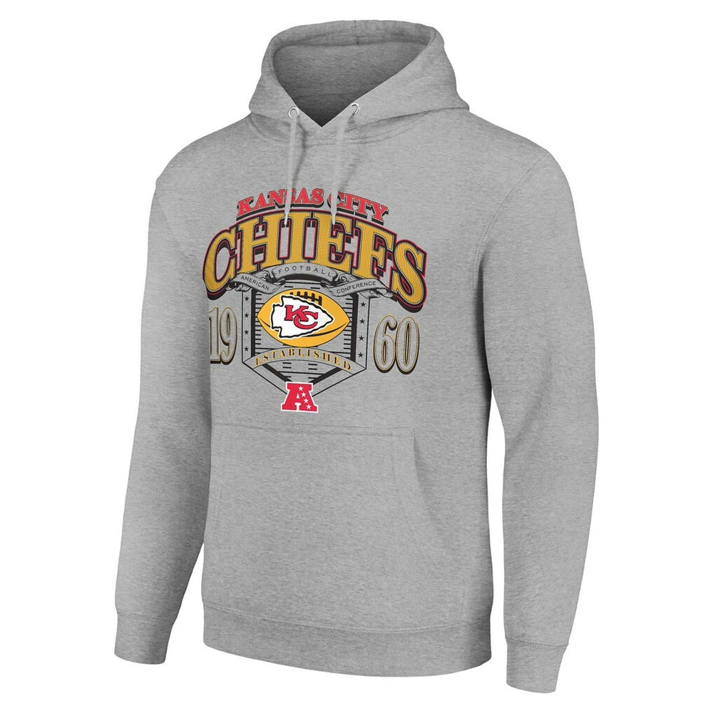 Kansas City Chiefs Starter 80s Retro Pullover Hoodie - Heather Gray - NFL