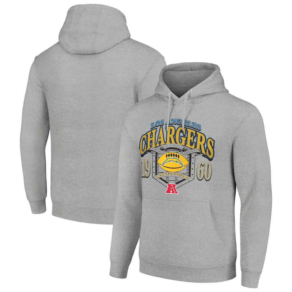 Los Angeles Chargers Starter 80s Retro Pullover Hoodie - Heather Gray - NFL