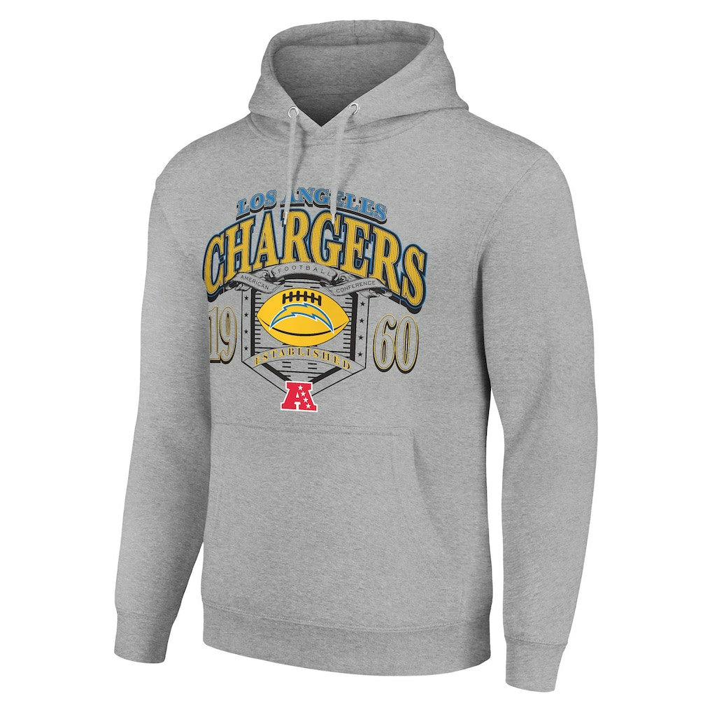Los Angeles Chargers Starter 80s Retro Pullover Hoodie - Heather Gray - NFL