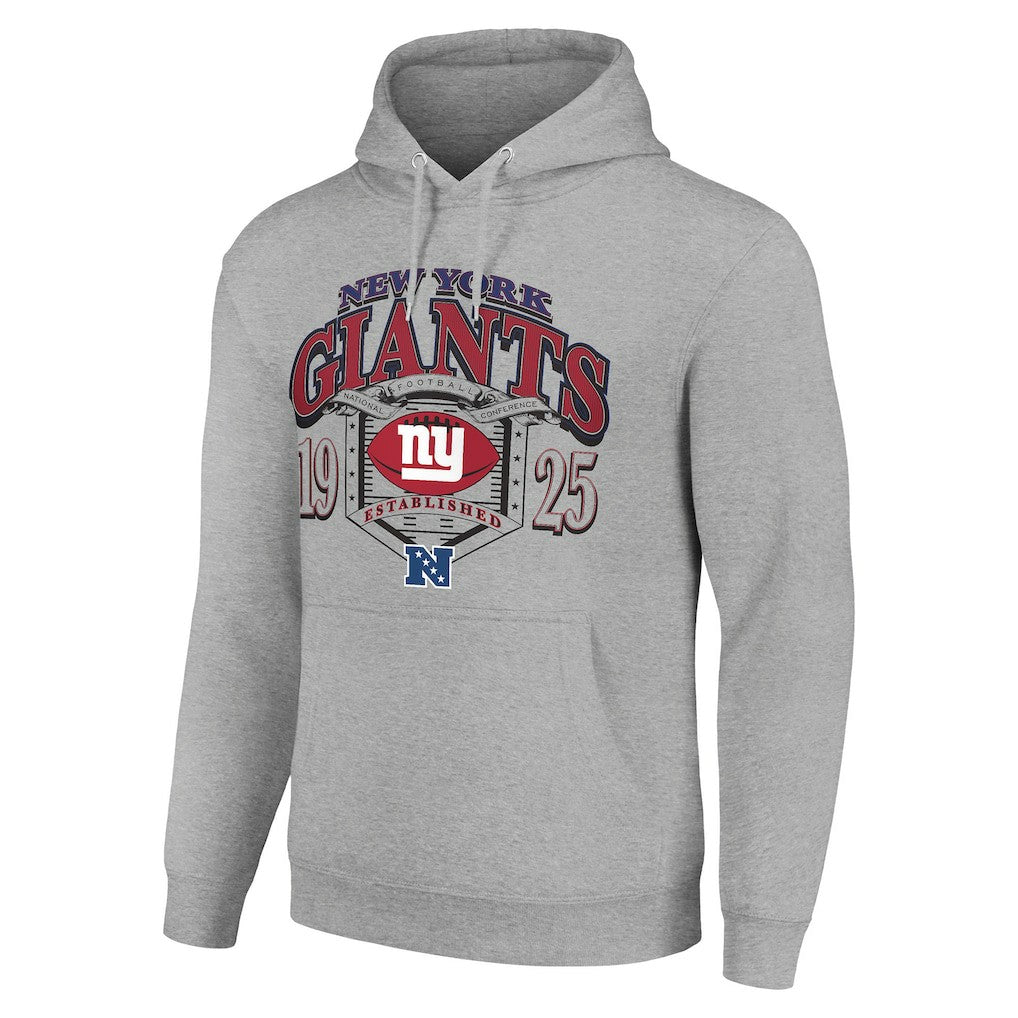 New York Giants Starter 80s Retro Pullover Hoodie - Heather Gray - NFL