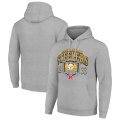 Pittsburgh Steelers Starter 80s Retro Pullover Hoodie - Heather Gray - NFL