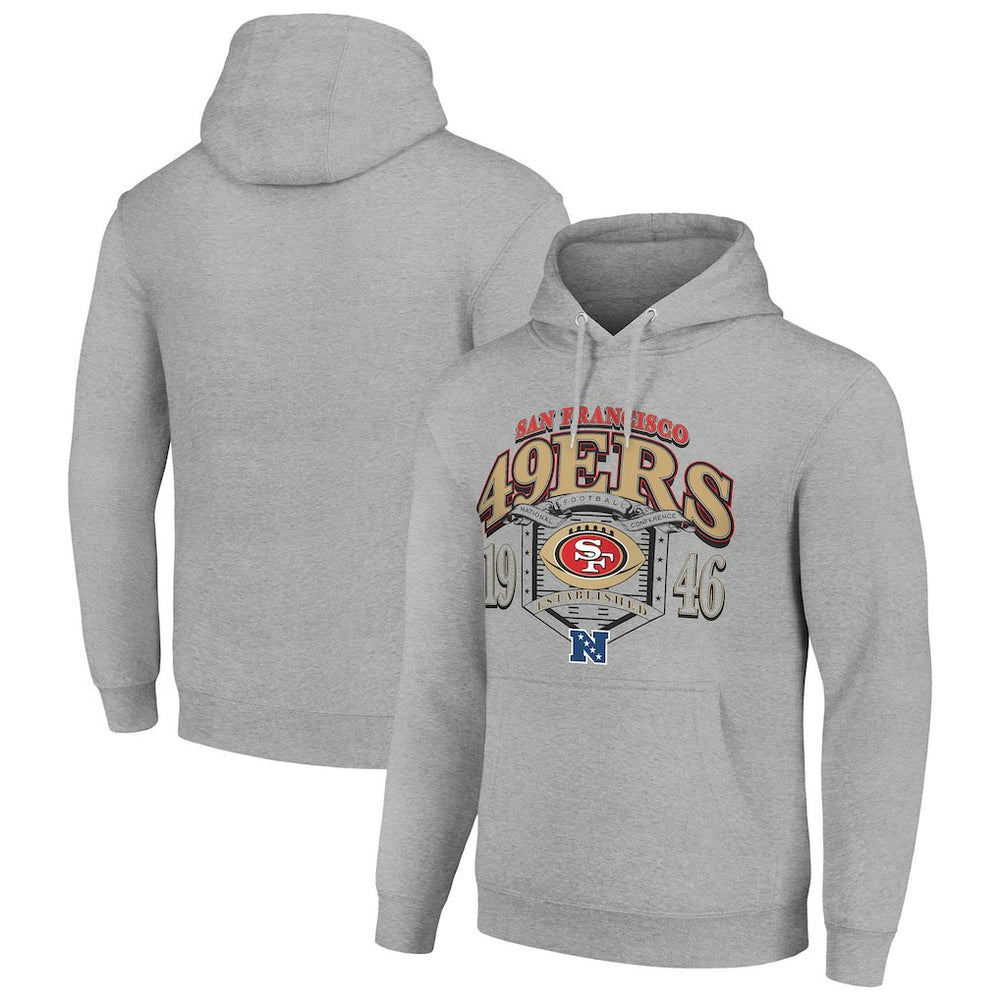 San Francisco 49ers Starter 80s Retro Pullover Hoodie - Heather Gray - NFL