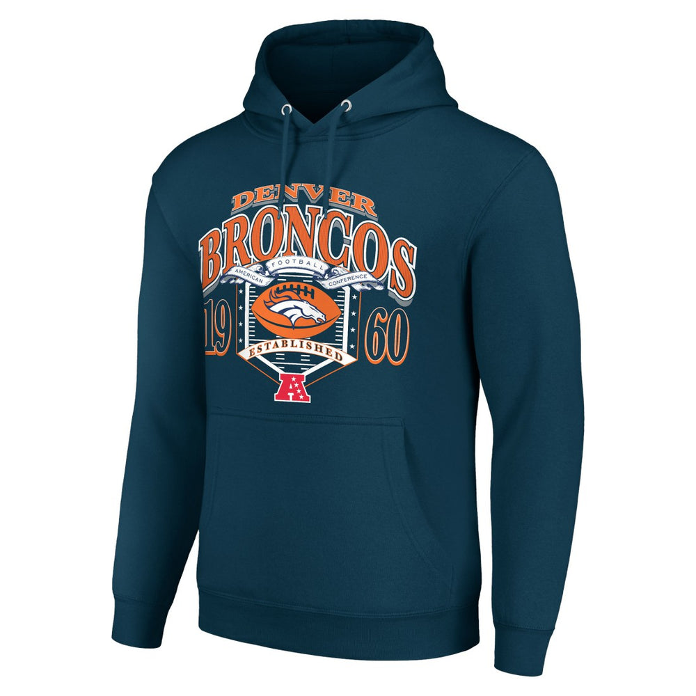 Denver Broncos Starter 80s Retro Pullover Hoodie - Navy - NFL