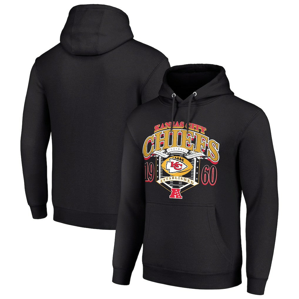Kansas City Chiefs Starter 80s Retro Pullover Hoodie - Black - NFL