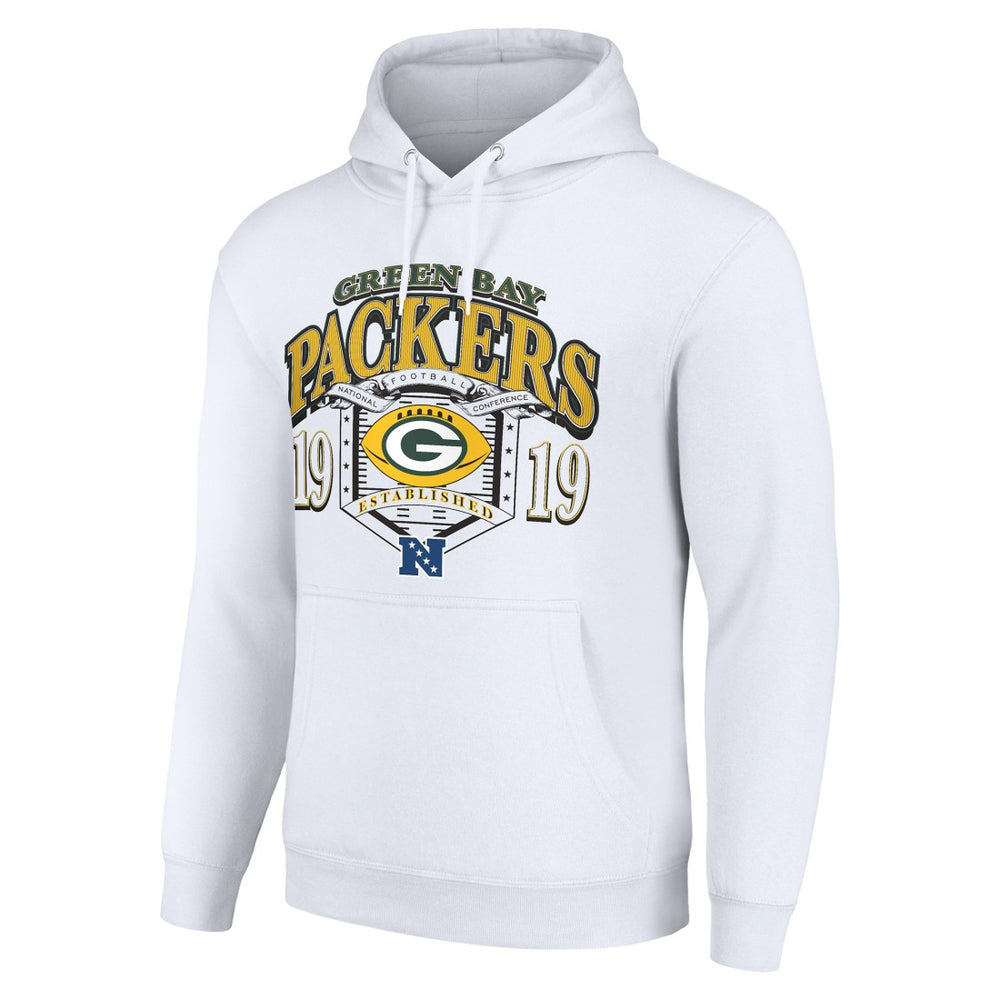 Green Bay Packers Starter 80s Retro Pullover Hoodie - White - NFL