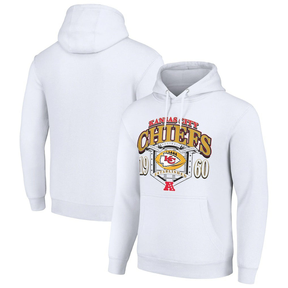 Kansas City Chiefs Starter 80s Retro Pullover Hoodie - White - NFL