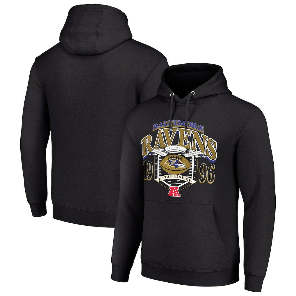Baltimore Ravens Starter 80s Retro Pullover Hoodie - Black - NFL