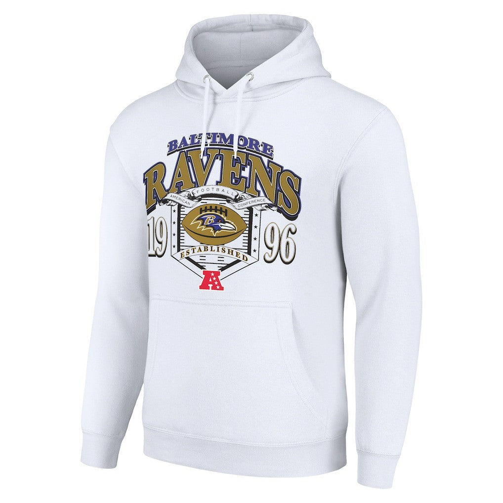 Baltimore Ravens Starter 80s Retro Pullover Hoodie - White - NFL