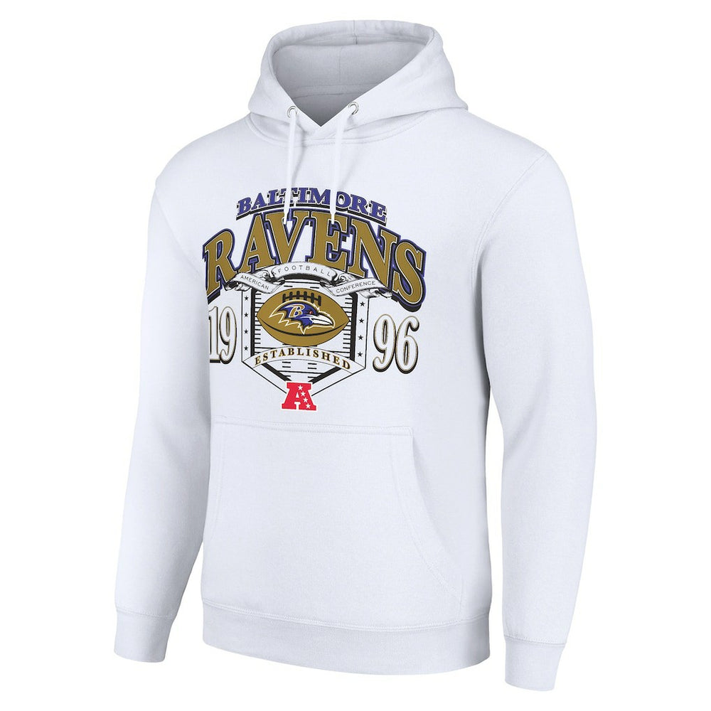Baltimore Ravens Starter 80s Retro Pullover Hoodie - White - NFL
