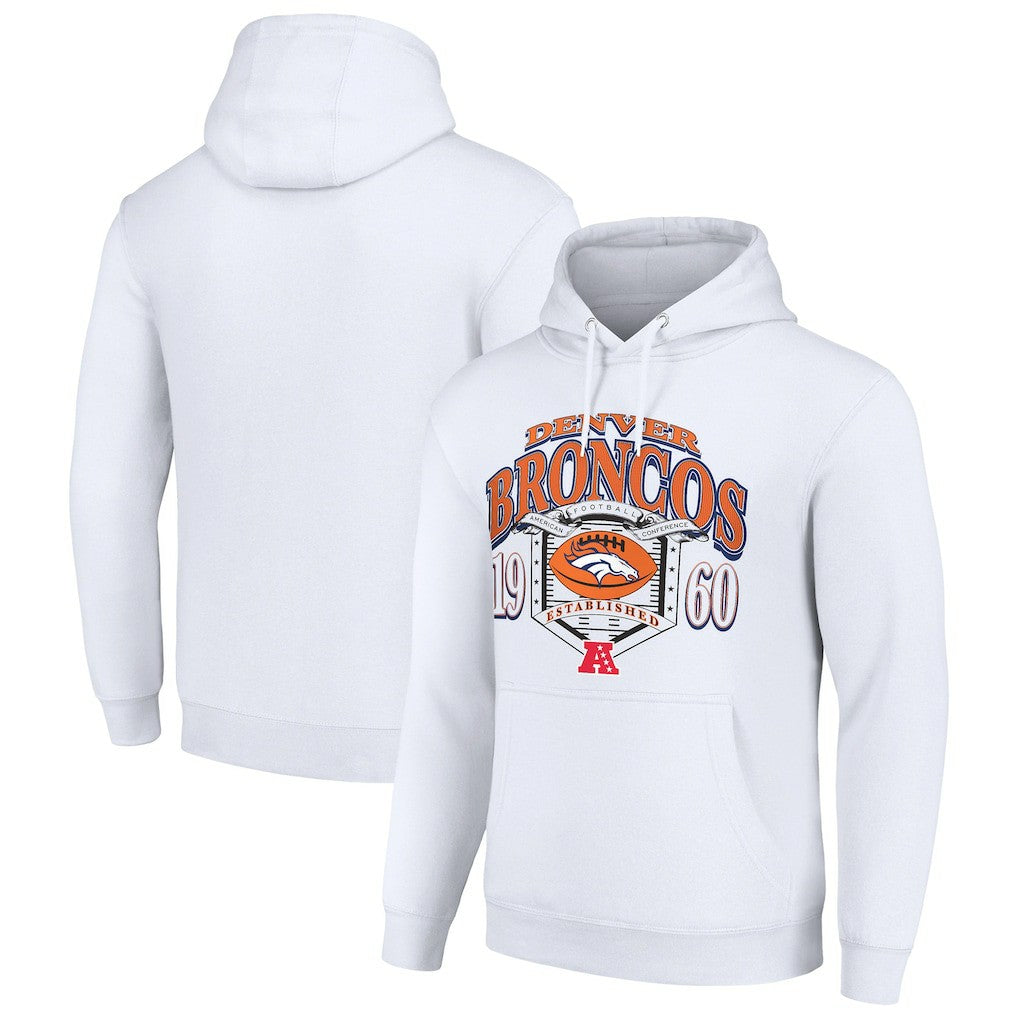 Denver Broncos Starter 80s Retro Pullover Hoodie - White - NFL