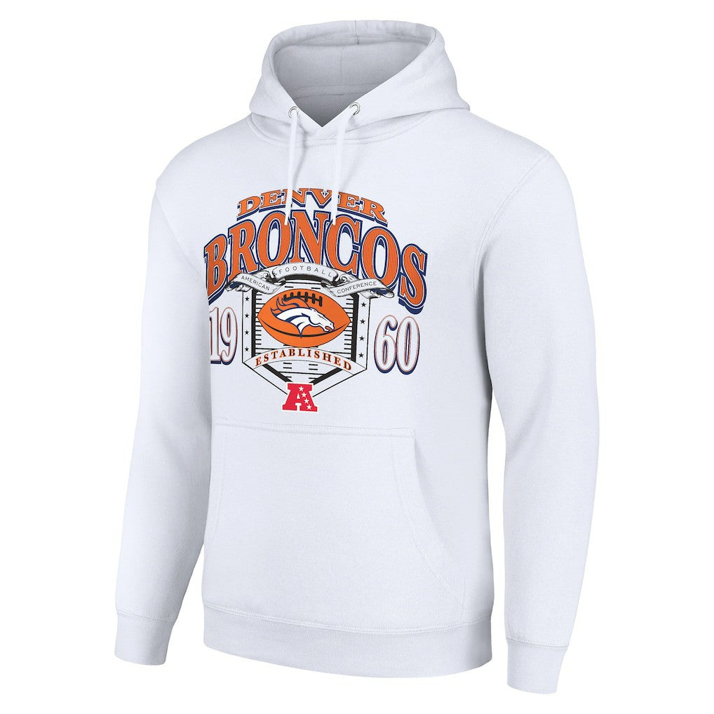 Denver Broncos Starter 80s Retro Pullover Hoodie - White - NFL