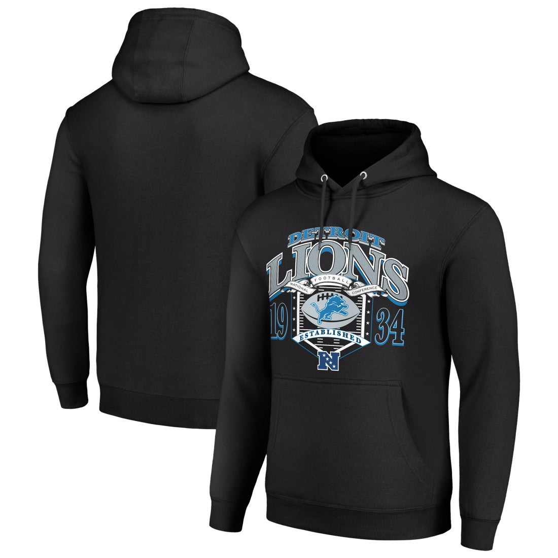 Detroit Lions Starter 80s Retro Pullover Hoodie - Black - NFL