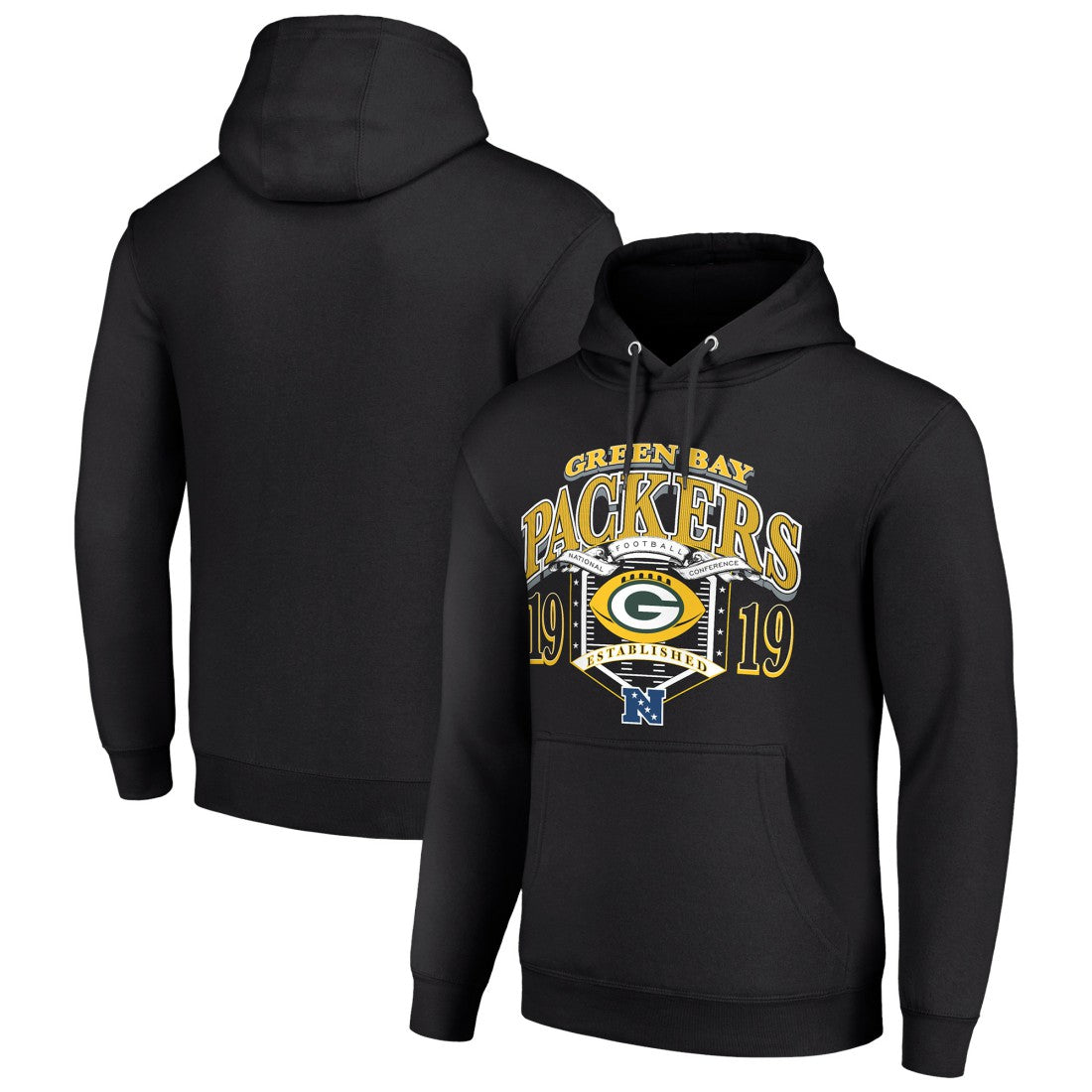 Green Bay Packers Starter 80s Retro Pullover Hoodie - Black - NFL