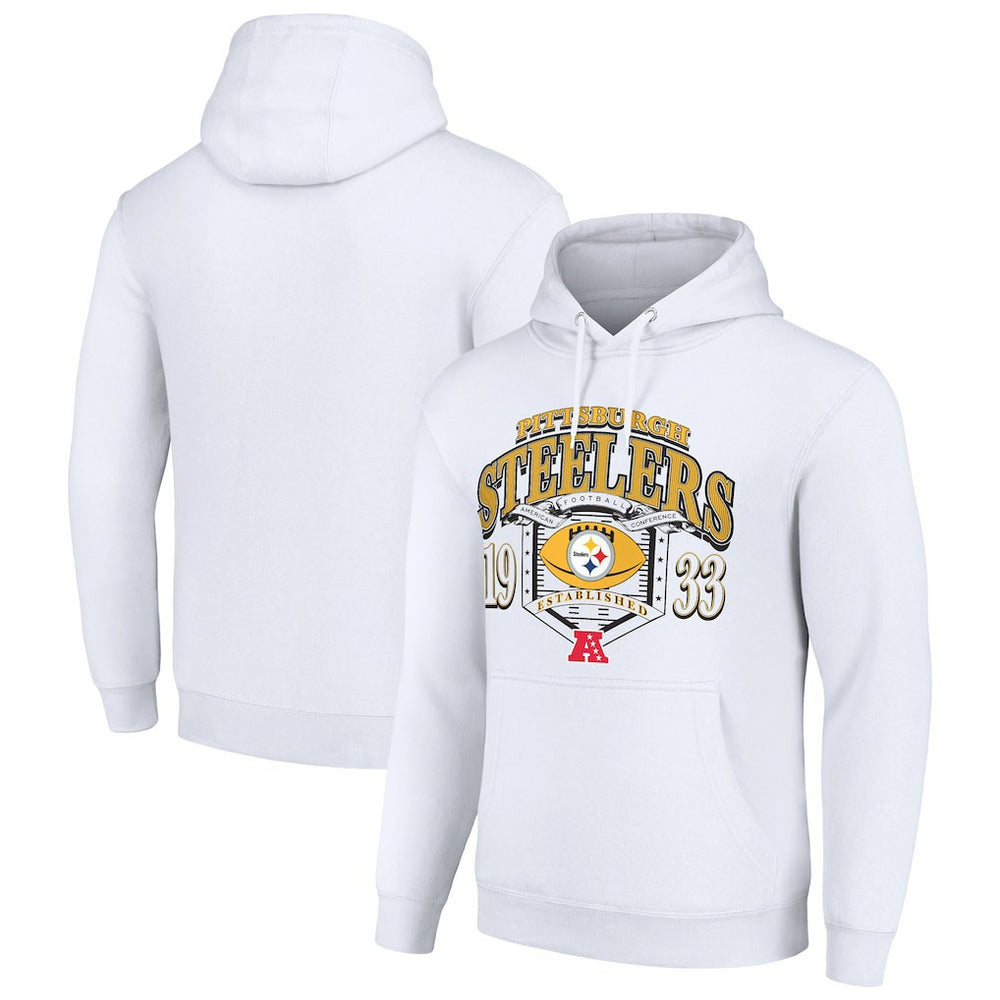 Pittsburgh Steelers Starter 80s Retro Pullover Hoodie - White - NFL