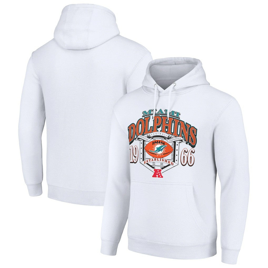Miami Dolphins Starter 80s Retro Pullover Hoodie - White - NFL