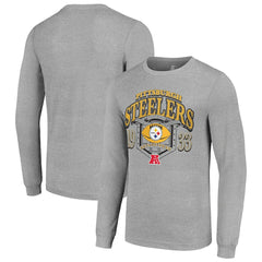 Pittsburgh Steelers Starter Retro Long Sleeve Graphic T-Shirt - Heather Gray - NFL