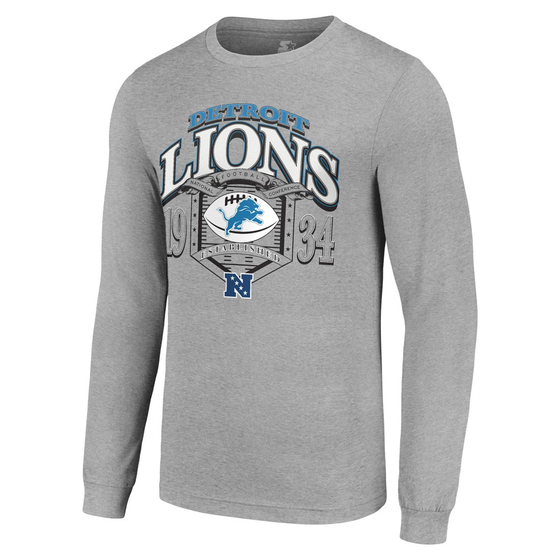 Detroit Lions Starter Retro Long Sleeve Graphic T-Shirt - Heather Gray - NFL